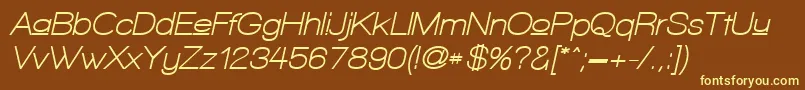 WalkwayUpperObliqueBold Font – Yellow Fonts on Brown Background