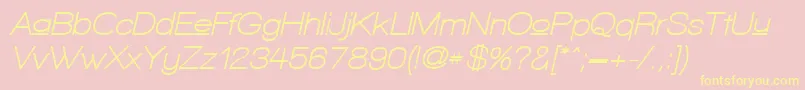 WalkwayUpperObliqueBold-fontti – keltaiset fontit vaaleanpunaisella taustalla