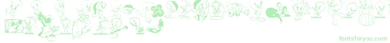Fonte Totally – fontes verdes em um fundo branco