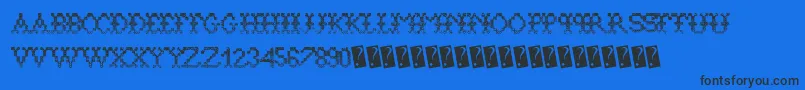 Aliensweater Font – Black Fonts on Blue Background