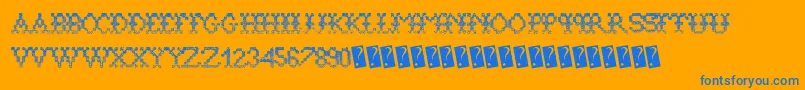 Aliensweater Font – Blue Fonts on Orange Background