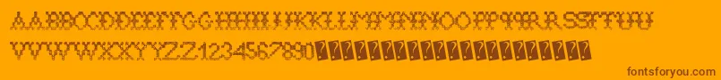 Aliensweater Font – Brown Fonts on Orange Background