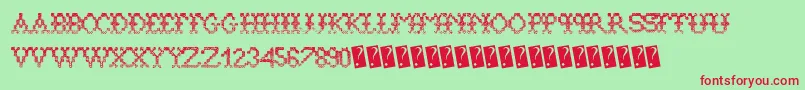 Aliensweater Font – Red Fonts on Green Background