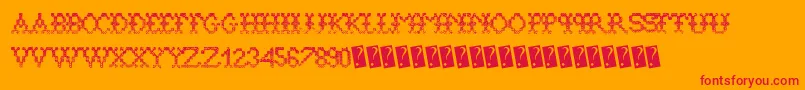 Aliensweater Font – Red Fonts on Orange Background