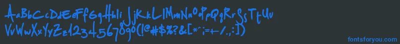SplurgeBold Font – Blue Fonts on Black Background