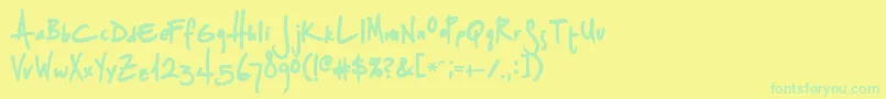 SplurgeBold Font – Green Fonts on Yellow Background