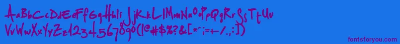 SplurgeBold Font – Purple Fonts on Blue Background