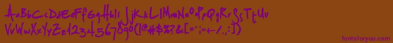 SplurgeBold Font – Purple Fonts on Brown Background