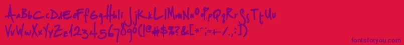 フォントSplurgeBold – 赤い背景に紫のフォント