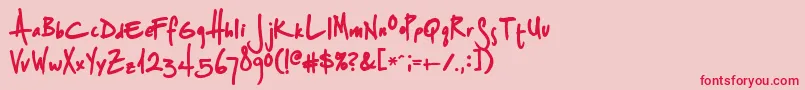 SplurgeBold Font – Red Fonts on Pink Background