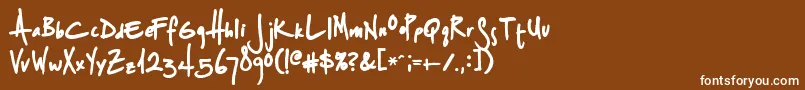 フォントSplurgeBold – 茶色の背景に白い文字