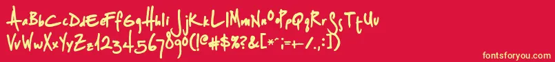 SplurgeBold Font – Yellow Fonts on Red Background