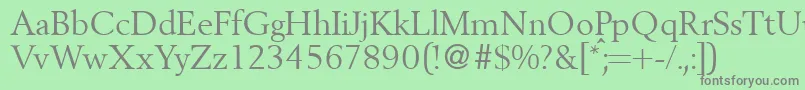 フォントBergoniadbNormal – 緑の背景に灰色の文字