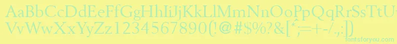 BergoniadbNormal-Schriftart – Grüne Schriften auf gelbem Hintergrund
