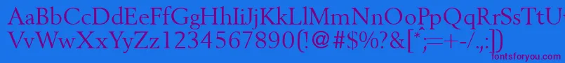 BergoniadbNormal Font – Purple Fonts on Blue Background