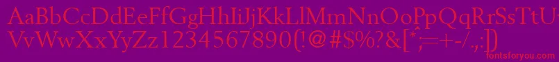 BergoniadbNormal Font – Red Fonts on Purple Background
