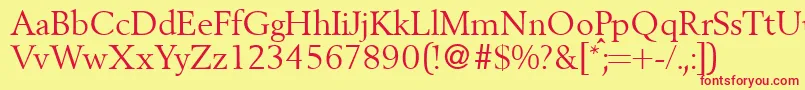 BergoniadbNormal Font – Red Fonts on Yellow Background