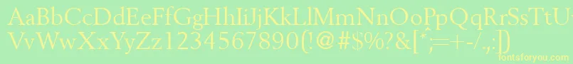 BergoniadbNormal Font – Yellow Fonts on Green Background