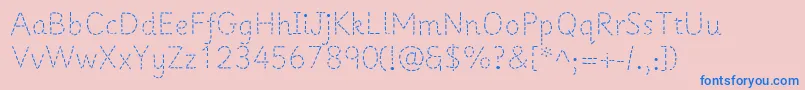 Czcionka Prima1 – niebieskie czcionki na różowym tle