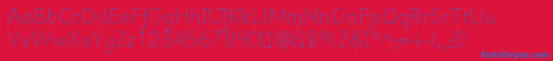 フォントPrima1 – 赤い背景に青い文字
