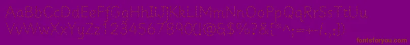 Prima1-Schriftart – Braune Schriften auf violettem Hintergrund