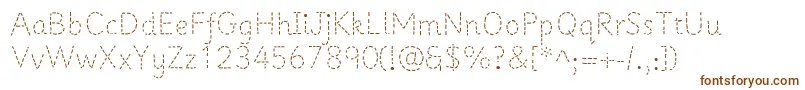 Czcionka Prima1 – brązowe czcionki na białym tle