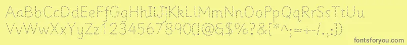 Prima1-Schriftart – Graue Schriften auf gelbem Hintergrund