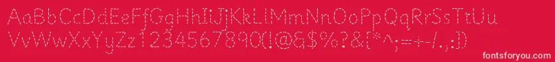 Czcionka Prima1 – różowe czcionki na czerwonym tle