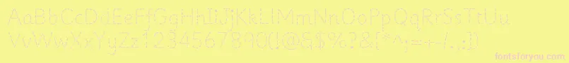 Prima1-Schriftart – Rosa Schriften auf gelbem Hintergrund