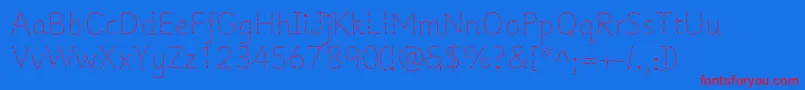 Prima1 Font – Red Fonts on Blue Background