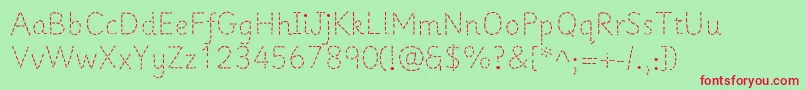 Шрифт Prima1 – красные шрифты на зелёном фоне