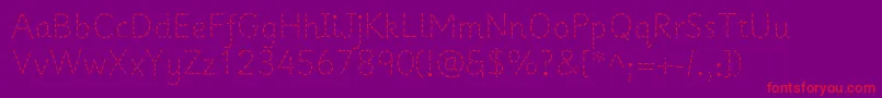 Prima1-Schriftart – Rote Schriften auf violettem Hintergrund