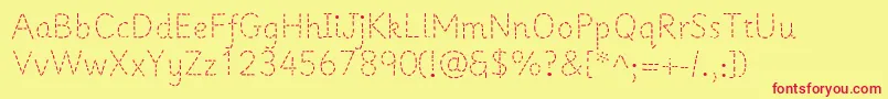 Prima1 Font – Red Fonts on Yellow Background