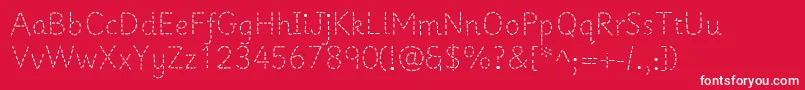 Prima1-Schriftart – Weiße Schriften auf rotem Hintergrund