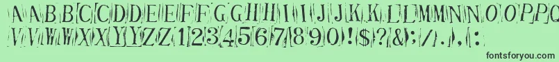 フォントTicketCapitalsimpressed – 緑の背景に黒い文字