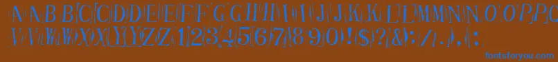 TicketCapitalsimpressed Font – Blue Fonts on Brown Background