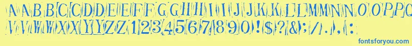 TicketCapitalsimpressed Font – Blue Fonts on Yellow Background
