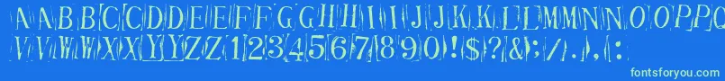 TicketCapitalsimpressed Font – Green Fonts on Blue Background