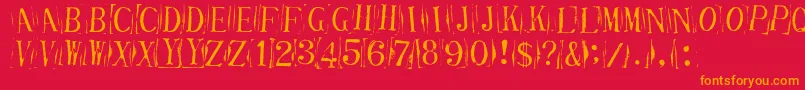 TicketCapitalsimpressed Font – Orange Fonts on Red Background