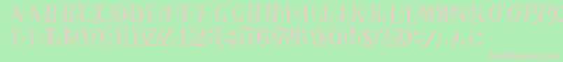 TicketCapitalsimpressed-fontti – vaaleanpunaiset fontit vihreällä taustalla