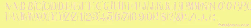 Шрифт TicketCapitalsimpressed – розовые шрифты на жёлтом фоне