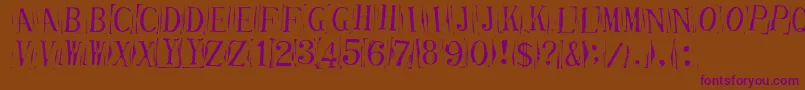 TicketCapitalsimpressed-Schriftart – Violette Schriften auf braunem Hintergrund