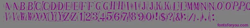 Шрифт TicketCapitalsimpressed – фиолетовые шрифты на сером фоне