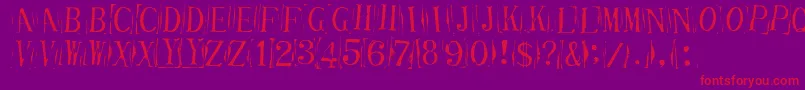 Fonte TicketCapitalsimpressed – fontes vermelhas em um fundo violeta
