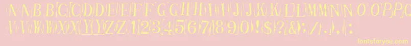 TicketCapitalsimpressed-Schriftart – Gelbe Schriften auf rosa Hintergrund