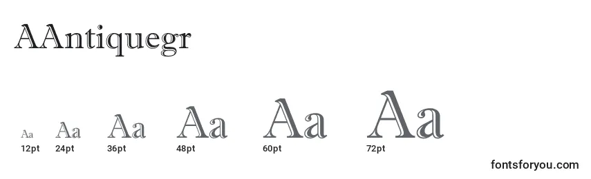 Größen der Schriftart AAntiquegr