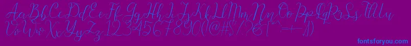 Beauty Font – Blue Fonts on Purple Background