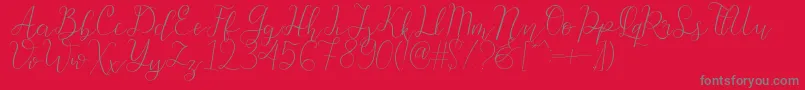 Beauty Font – Gray Fonts on Red Background