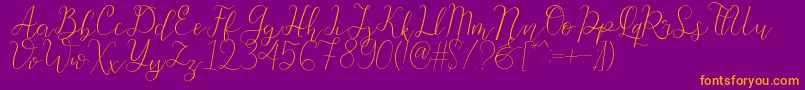 Beauty Font – Orange Fonts on Purple Background