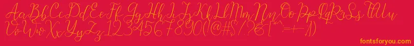 Beauty Font – Orange Fonts on Red Background